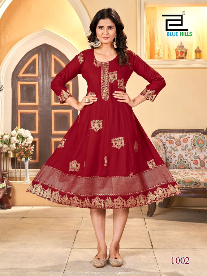 Palki By Blue Hills Special Rayon Anarkali Plus Size Kurti Wholesale Price In Surat
